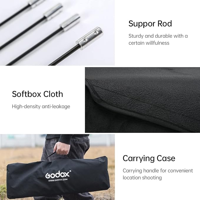 Godox FW30x120cm / 12"x47" Bowens Mount Strip Honeycomb Grid Softbox, Portable