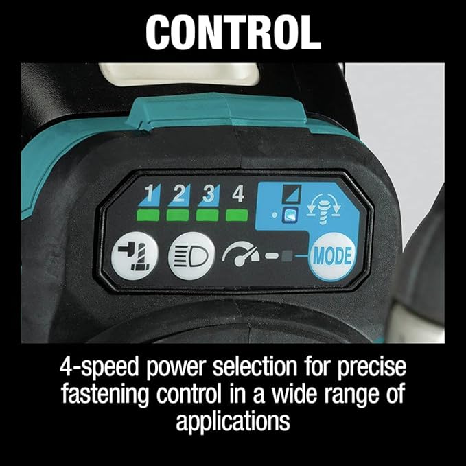 Makita XWT17T 18V LXT® Lithium-Ion Brushless Cordless 4-Speed Mid-Torque 1/2" Sq. Drive Impact Wrench Kit w/Friction Ring Anvil (5.0Ah)