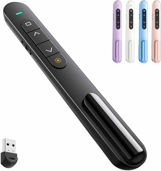QUI Presentation Clicker with Volume Control, 2.4GHz USB Wireless Presenter