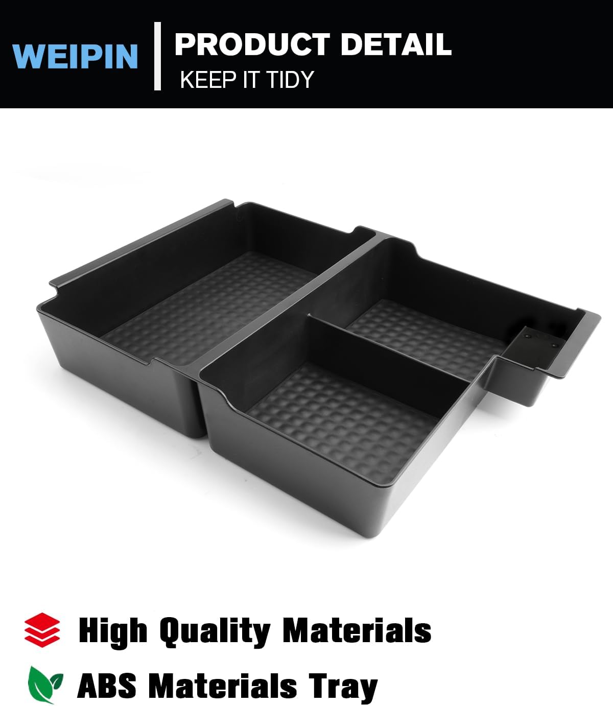 For Center Console Armrest Organizer Tray ABS Materials Compatible with 2007–2013 Chevrolet Silverado/Sierra/Yukon&Yukon XL/Tahoe/Suburban/Avalanche–Jump Seats