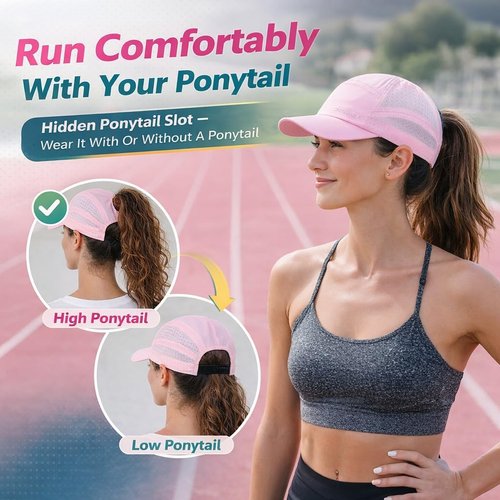 ChicPony™ Women’s Running Hat - Hidden Ponytail Design | Lightweight & Breathable Sports Cap, 2 Sizes