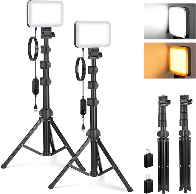 NEEWER Basics 2 Pack LED Video Light Panel Lighting Kit, 6.2" Dimmable Portable