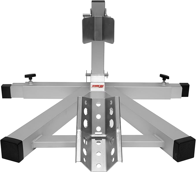 Extreme Max 5001.5975 Pro Series Aluminum Lightweight Heavy-Duty No Drill Adjustable Motorcycle Wheel Chock for Trailer, Garage, or Truck – Fits Tires 15" to 22"