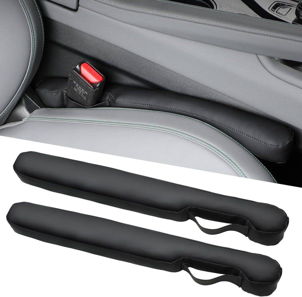 Sports Style Leather Car Seat Gap Filler Spacer Universal Seat Gap Filler Plug Compatible with BMWSeries M1 M3 M5 X1 X5 X6 Z4 3 5 7 Series Console Stop Things from Dropping