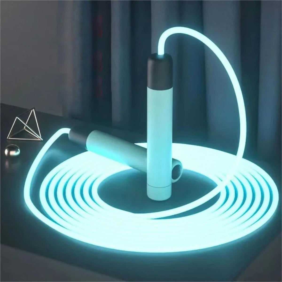 Skiennix LED Night Glow Jump Rope - Adjustable Glowing Skipping Rope for Adults | Portable Fitness Equipment