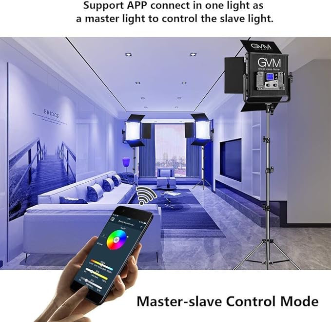GVM 50RS RGB LED Video Light, 50W Video Lighting Kit