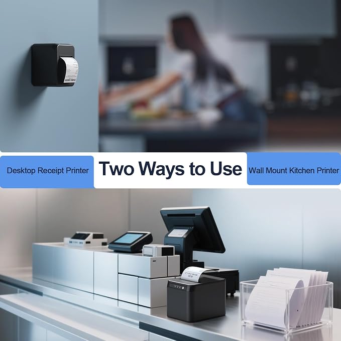 BISOFICE 80mm Receipt Printer ESC/POS Thermal Printer Desktop Direct Print