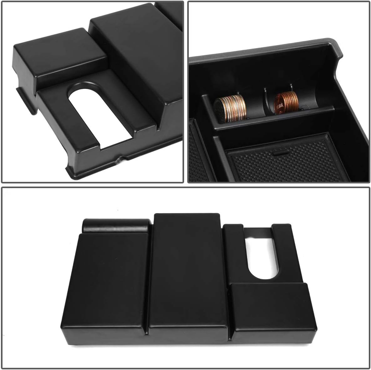 DNA MOTORING ZTL-Y-0008 Center Console Armrest Organizer Tray [for 07-19 Tundra],Black