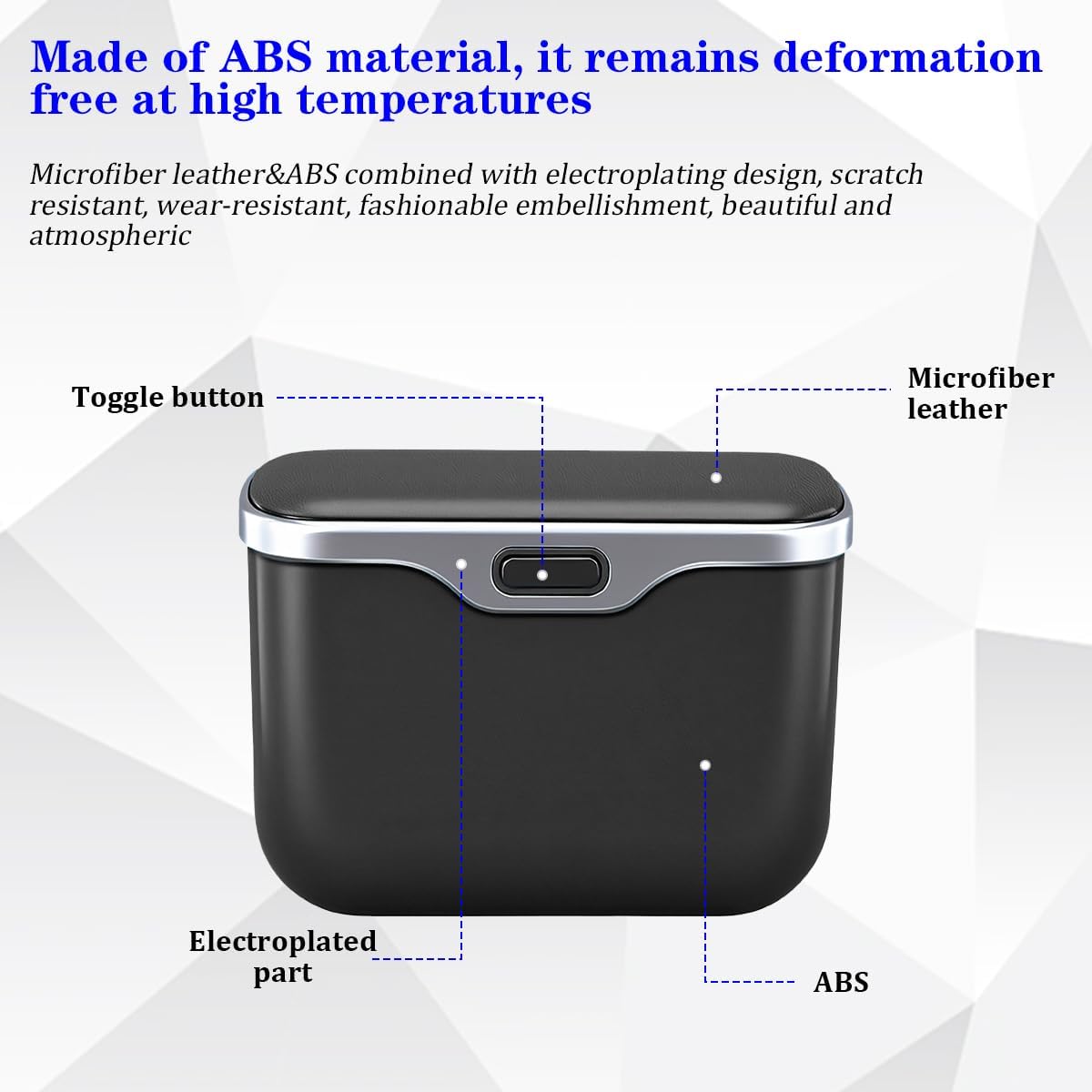 Osilly Car Trash Can, Leak-Proof Multipurpose Vehicle Door Garbage Can with Lid, Portable Automotive Interior Trash Bin Storage Organizer, Universal Fit (Black)