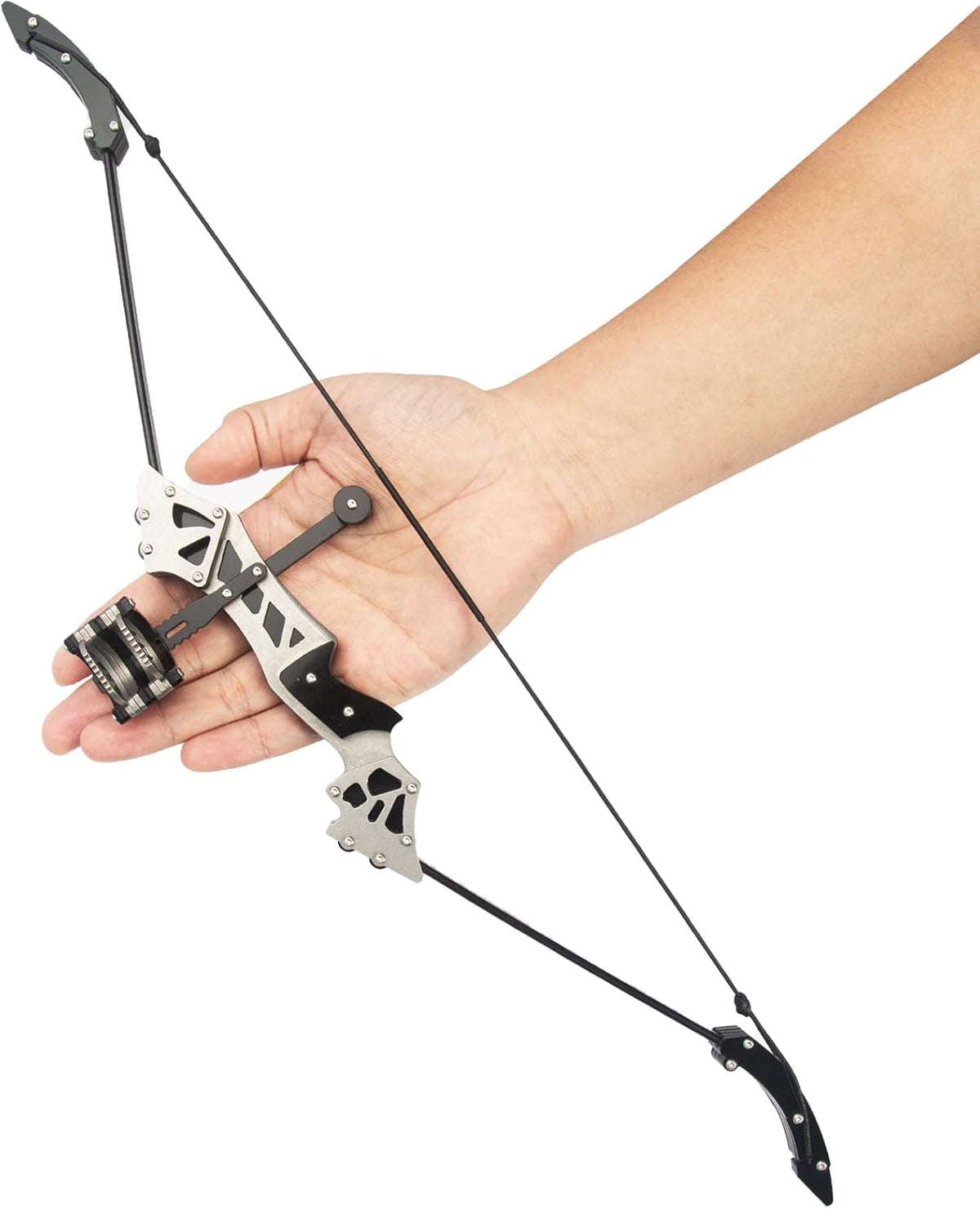 Skiennix Mini Compound Bow Set - 5.9"/7.2"/18.7" with Arrows | Left & Right Hand for Hunting & Practice