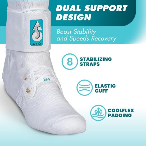 Med Spec ASO Ankle Stabilizer - Lace-Up Ankle Brace for Sprains & Tendonitis | Unisex Support for All Ages