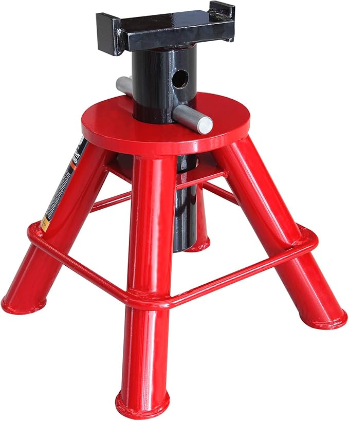 Big RED 10 Ton (20,000 lb) Capacity Heavy Duty Steel Jack Stands, 2 Pack, Low Profile, T90070