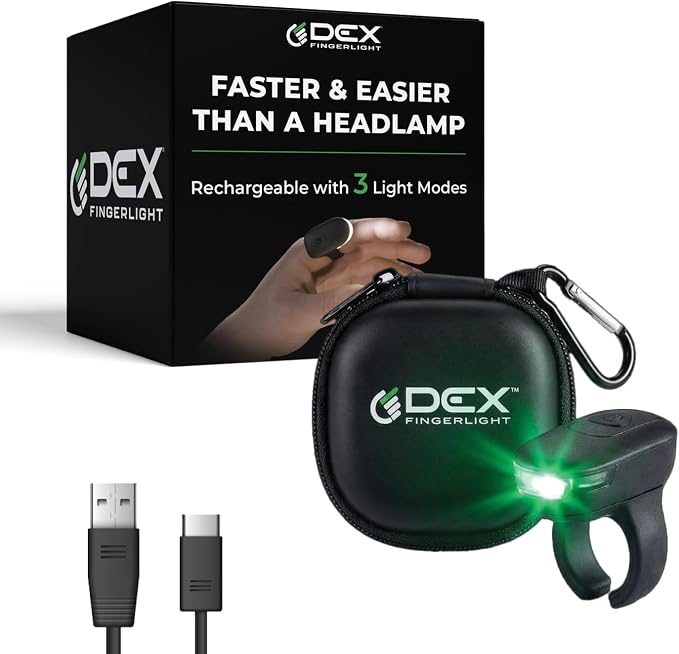 + Case, High Tech Wearable LED Flashlight, Faster and Easier Than a Headlamp