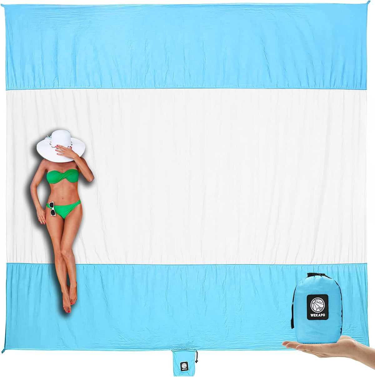 WEKAPO Beach Blanket - Extra Large Sandproof & Waterproof Mat | Quick Drying for Picnics, Camping & Vacations