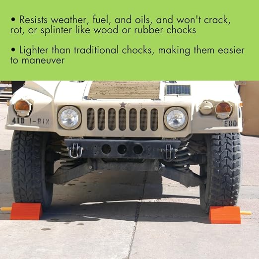 Checkers One Large Wheel Chock for 27-32" Tires, Heavy Duty Wheel Chocks for Semi Trucks, Utility, Tractor Trailer, 30k lb Load Capacity, Made in The USA, Polyurethane, UC1400-4.5