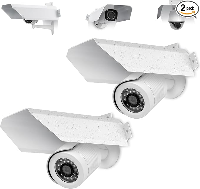 Moxweyeni 2 Pack Universal Metal Security Camera Cover Aluminum Waterproof Sun