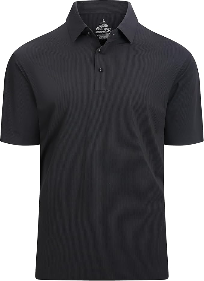 Esabel.C Golf Shirts for Men Dry Fit Performance Short Sleeve Print Moisture Wicking Collared Shirt