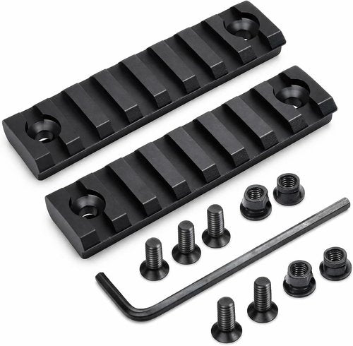 GOTICAL Keymod Picatinny/Weaver Rail System - 7 Slots HandGuard Mount | Black Matte, Set of 2