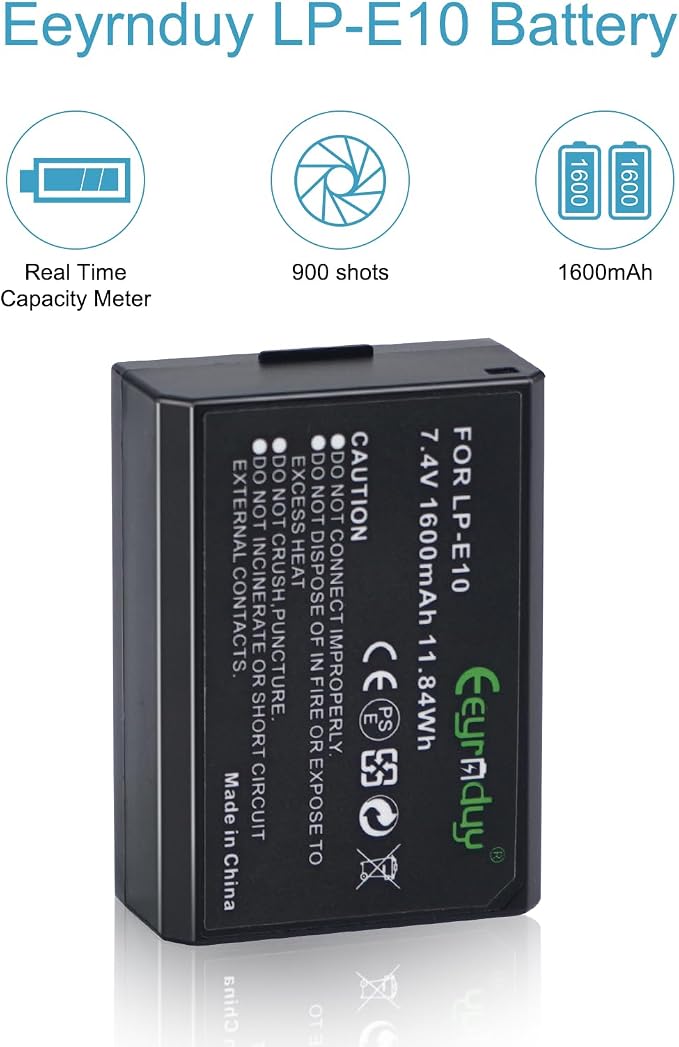 1-Pack of LP-E10 Battery for Canon EOS Rebel T6 T7 T5 T3, Kiss X50 X70