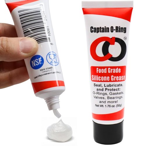 Captain O-Ring Silicone Lubricant Grease - NSF Food Grade for O-Rings, Seals & Gaskets | 1.76oz (50g)