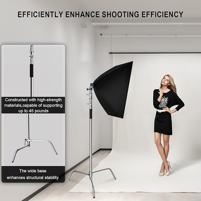 C Stand with Boom Arm, Photography Light Stand Kit
