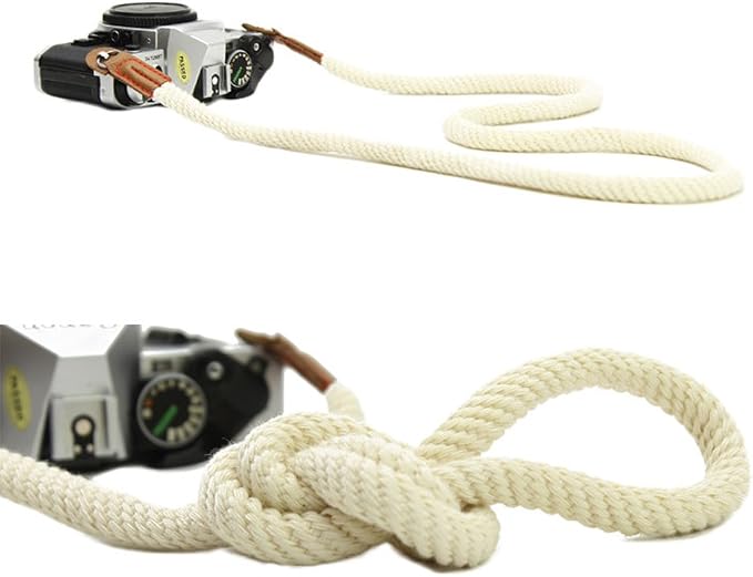 DOROM Vintage Handmade Cotton Leather Rope Camera Neck Strap