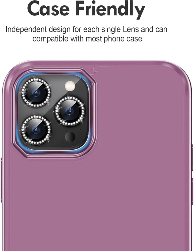 for iPhone 14 Pro/14 Pro Max Camera Lens Protector Bling, 9H Hardness