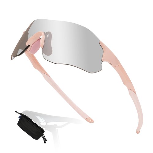AMBEYE Sports Sunglasses y2k – UV400 REVO Mirror Lens, Ultra-Light TR90 Full Frame, Adjustable Nose Pads, Anti-Slip Arms – Cycling Running Hiking Triathlon – Vaporwave Pink