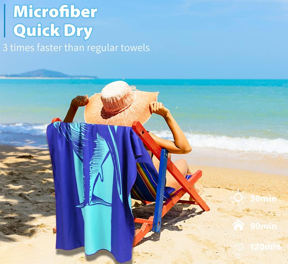 Skiennix Microfiber Beach Towels - Oversized, Lightweight, Sand-Free | 71"x32" XL for Travel & Yoga