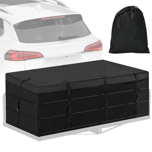Hitch Mount Cargo Carrier Bag 100% Waterproof Cargo Traveling Bag for Car Truck SUV Vans' Hitch Trays, 12.5 Cubic Feet Heavy Duty Vehicle Soft Shell Safe Steady Durable Soft (Hitch Cargo Bag)