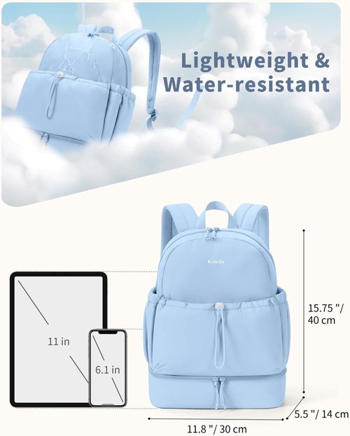 Ceneda Gym Backpack for Women - Stylish Bag with Shoe Compartment, Wet Pocket & Cup Holder