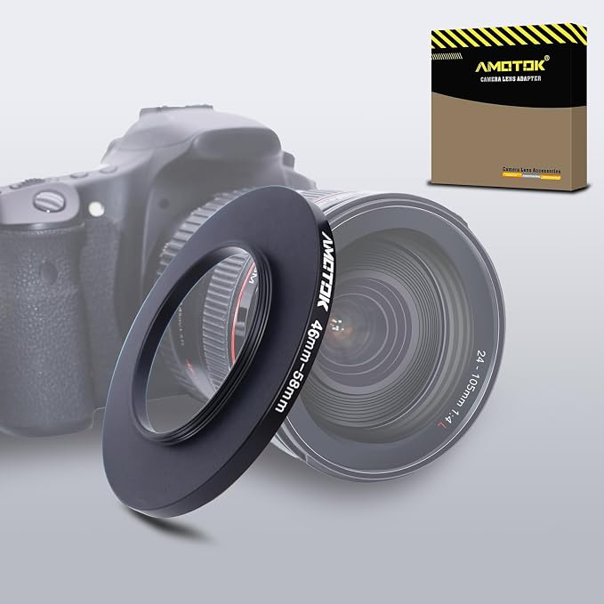 46mm Lens to 58mm Camera Lens Adapter, 46mm to 58mm Filter Step-Up Adapter Ring
