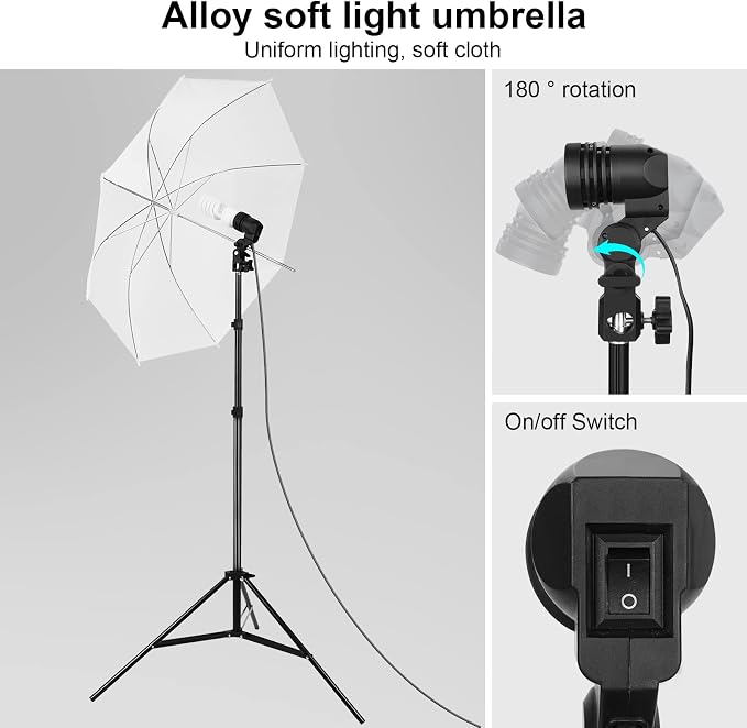 Photography Lighting kit with Backdrops, 8.5x10ft Backdrop Stands, UL Certified