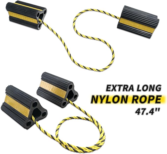 Vacallity Wheel Chocks for RV Trailer Car Truck, Upgrade Rubber Wheel Chocks with Rope Easy to Use,Camper Travel Chock Blocks Wheel Immobilizers & Chocks (6.2" 4pair)