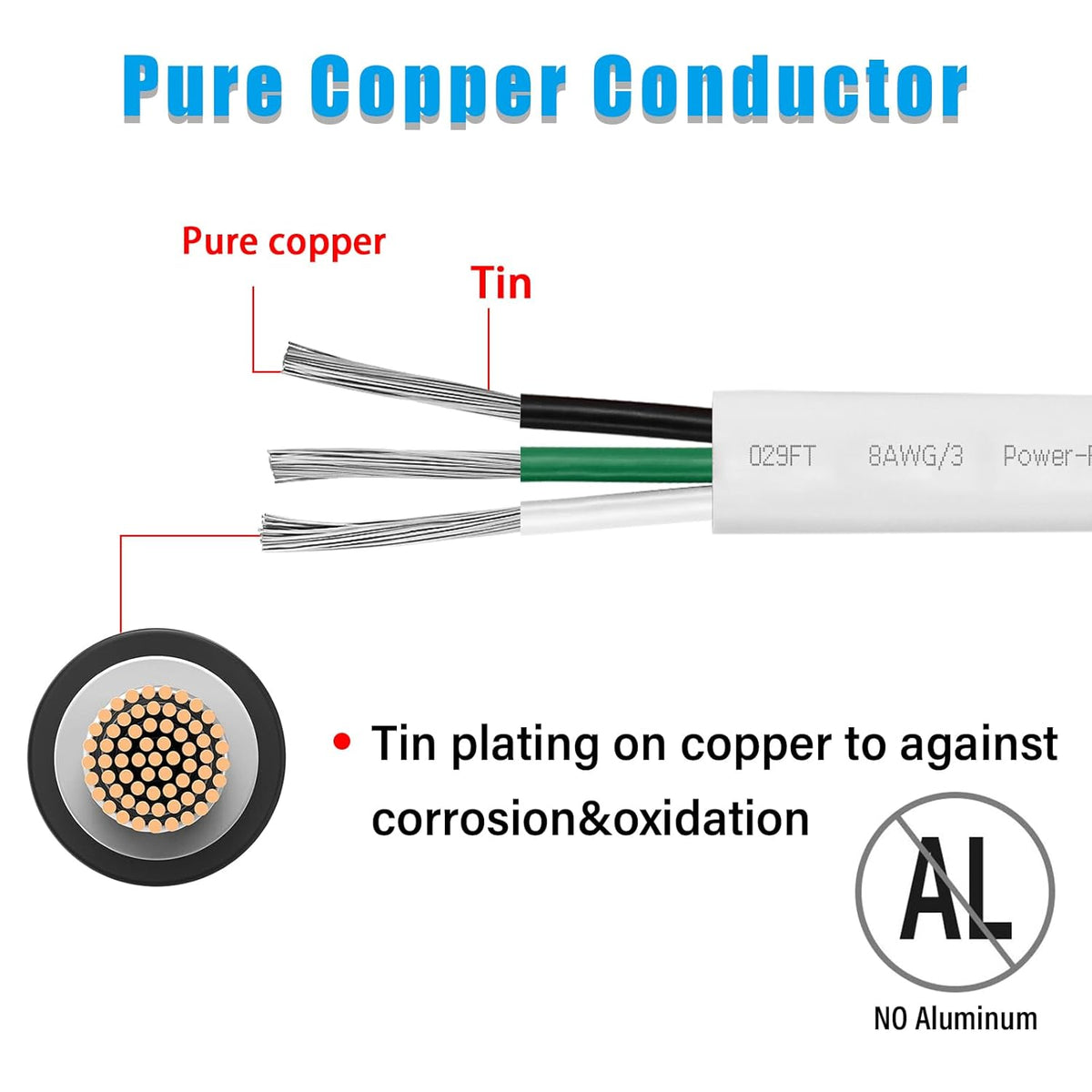 Skiennix 14 Gauge Marine Wire - Tinned Copper Boat Cable, 30ft OFC for Automotive & Solar Use