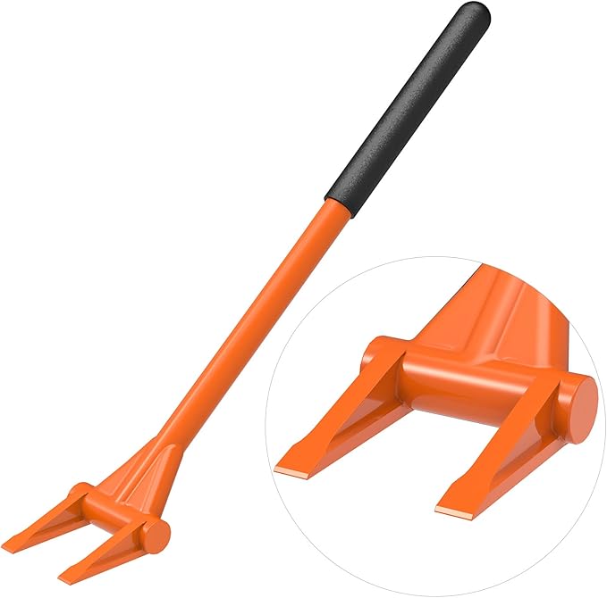 Dolibest 28'' Demo Bar 2-Tine Wrecking Bar, Heavy Duty Pallet Buster with Handle, All-Steel Handle Wrecking Pry Bar, Deck Board Removal Efficient and Effortless for Renovation and Construction