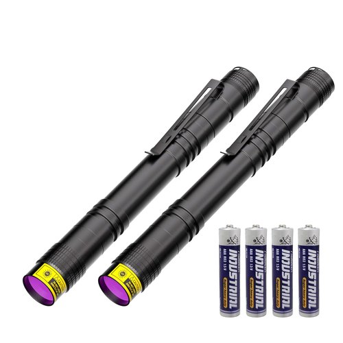 Jebemis UV Black Light Flashlight, 2 Pack 365nm Mini Pen Light with Clip, Waterproof Ultraviolet Flashlight for Leak, Pet Urine, Scorpion, Hotel Inspection, Dry Stain and Bed Bug