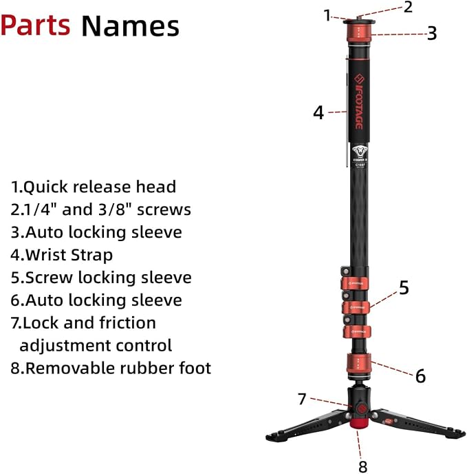 IFOOTAGE Cobra 3 C180F, Camera Monopod