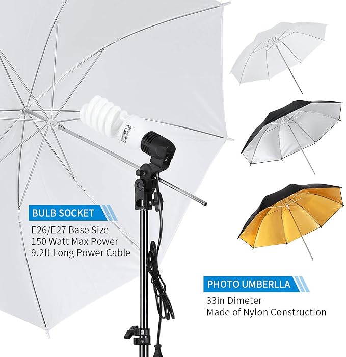 Photography Lighting Kit, 6.5x10feet/2x3m Backdrops Stand Support System