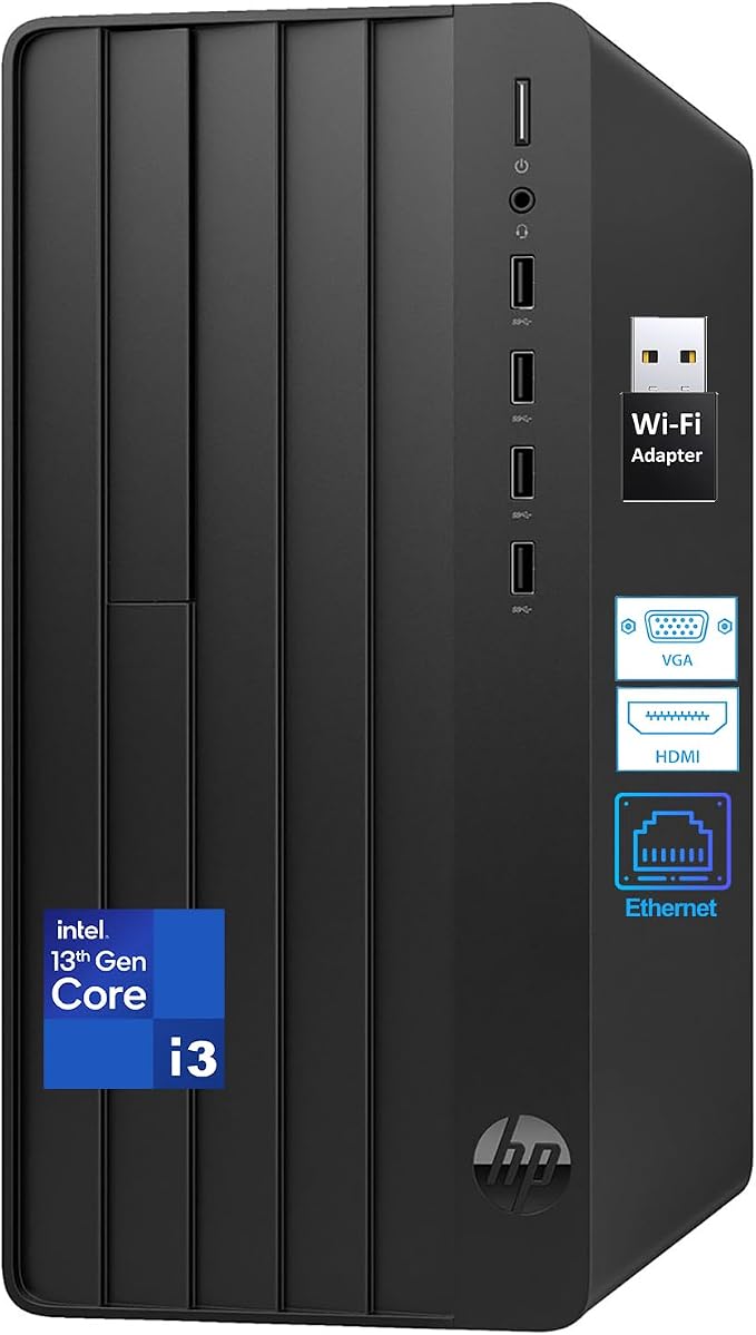 HP Desktop Computer Tower, Intel Quad-Core CPU, 8GB DDR4 RAM, 256GB SSD, | Keyboard and Mouse, WiFi Adapter, Vga, Rj-45, Hdmi, Windows 11 Home, Office 365
