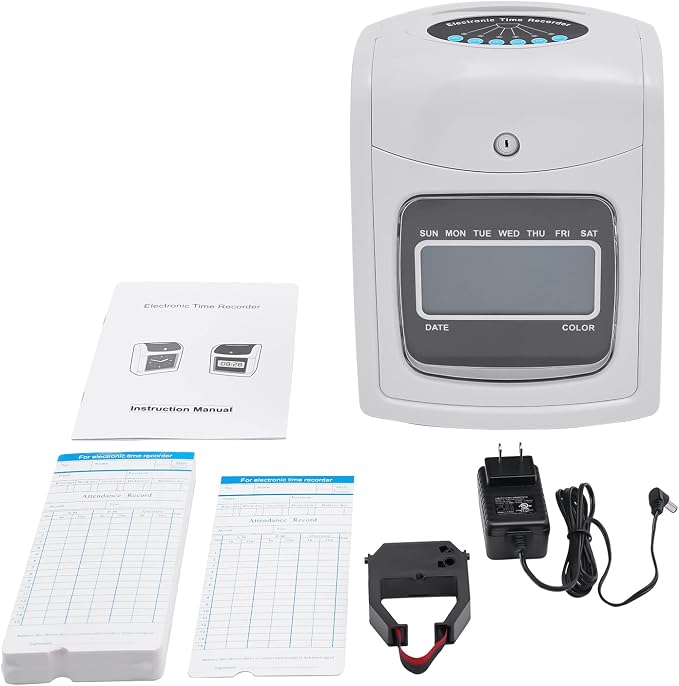 Starter Time Clock Bundle, Electronic Calculating Time Clock Employees in/Out