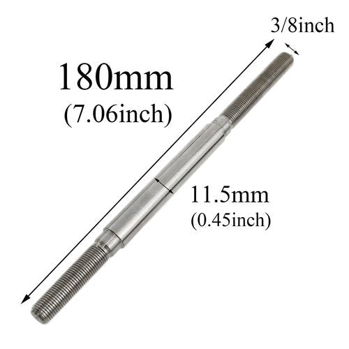 Meuey Lyot Rear Hub Axle Bike Axle Bicycle Axle 180mm/7.08inch Bicycle Multiple Speed Rear Hub Axle 3/8inch Sliver 26 tpi Hub Nut Washer Kit 1PCS