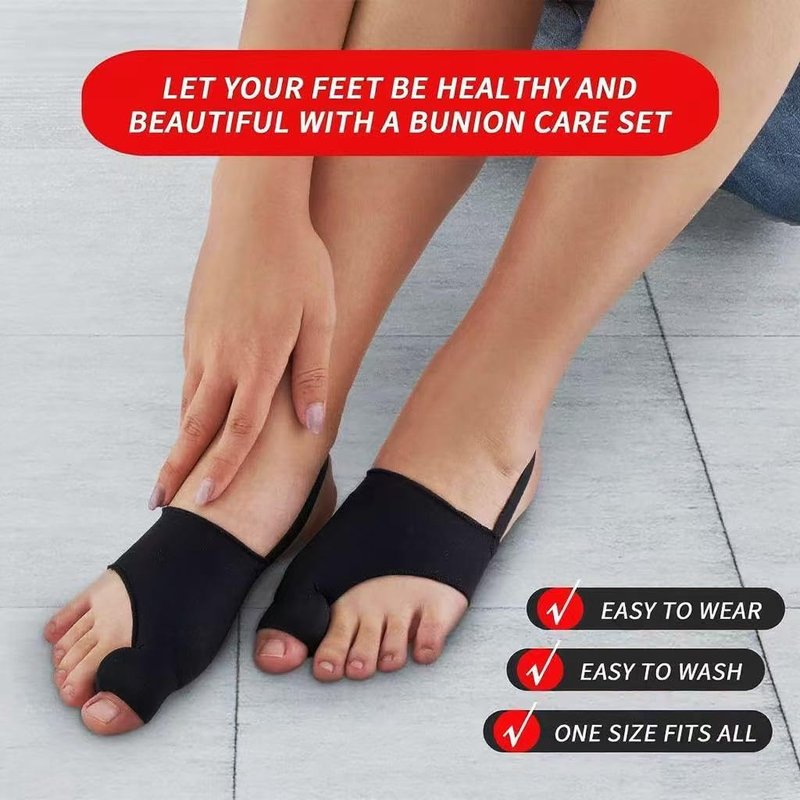 ZXCFBEA 2PCS Bunion Corrector for Women & Men,Big Toe Separators-Bunion Splint-Bunion Pads-Hammer Toes Straightener-Toes Spacers Pain Relief, Comfortable & Breathable for Day/Night (Black)