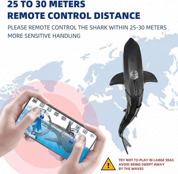 Remote Control Shark Pool with HD Underwater Camera, 2.4G Electric RC Fish Boat