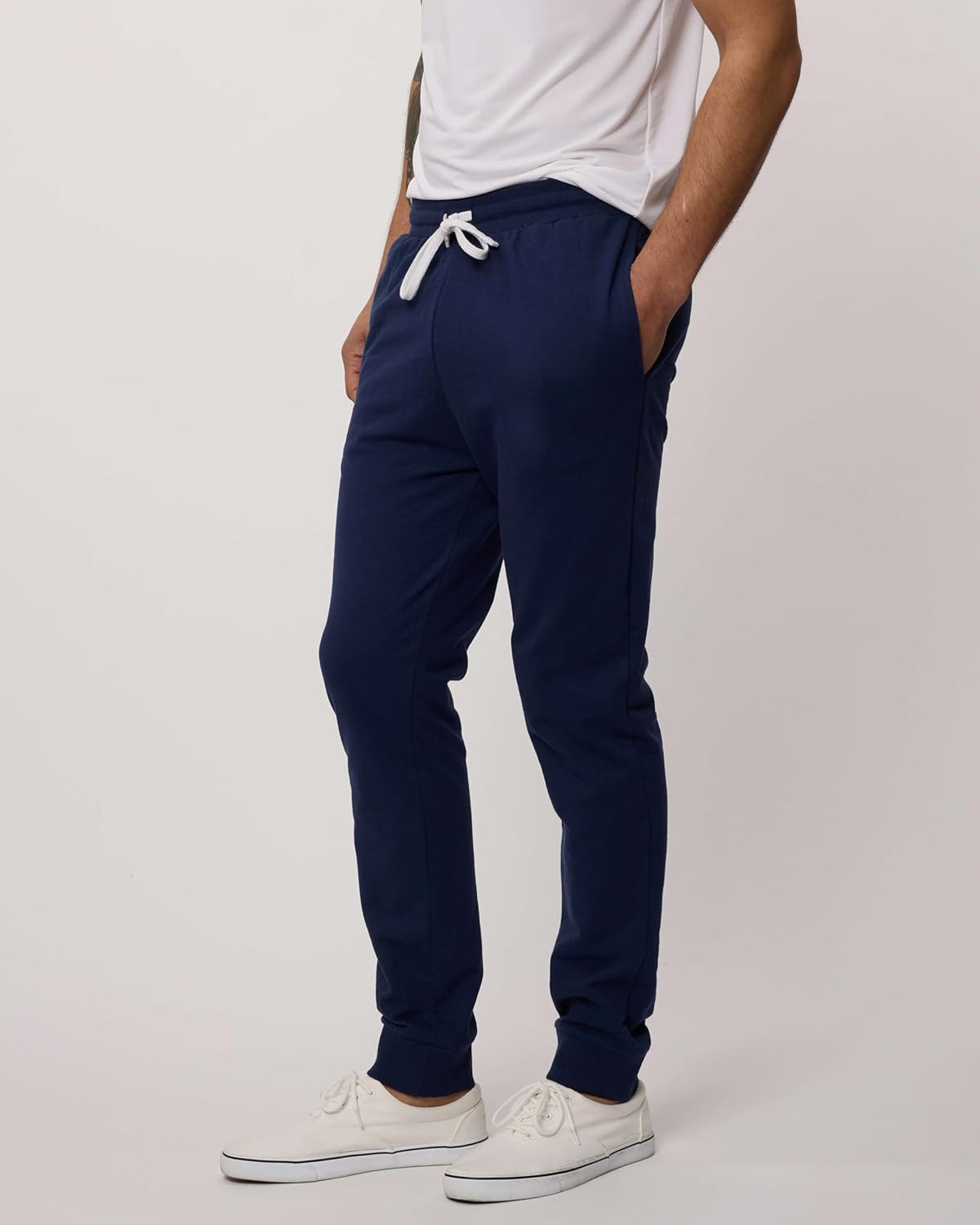 Real Essentials Men's French Terry Fleece Jogger Sweatpants - 3 Pack with Pockets | Big & Tall Available