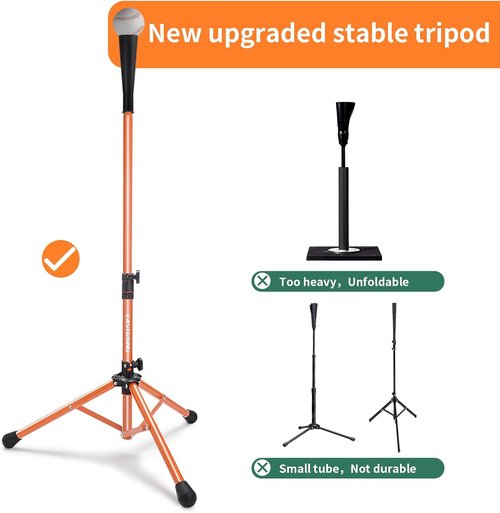 Eastgoing Portable Heavy-Duty Baseball & Softball Batting Tee - Adjustable Height | Collapsible Design for All Ages