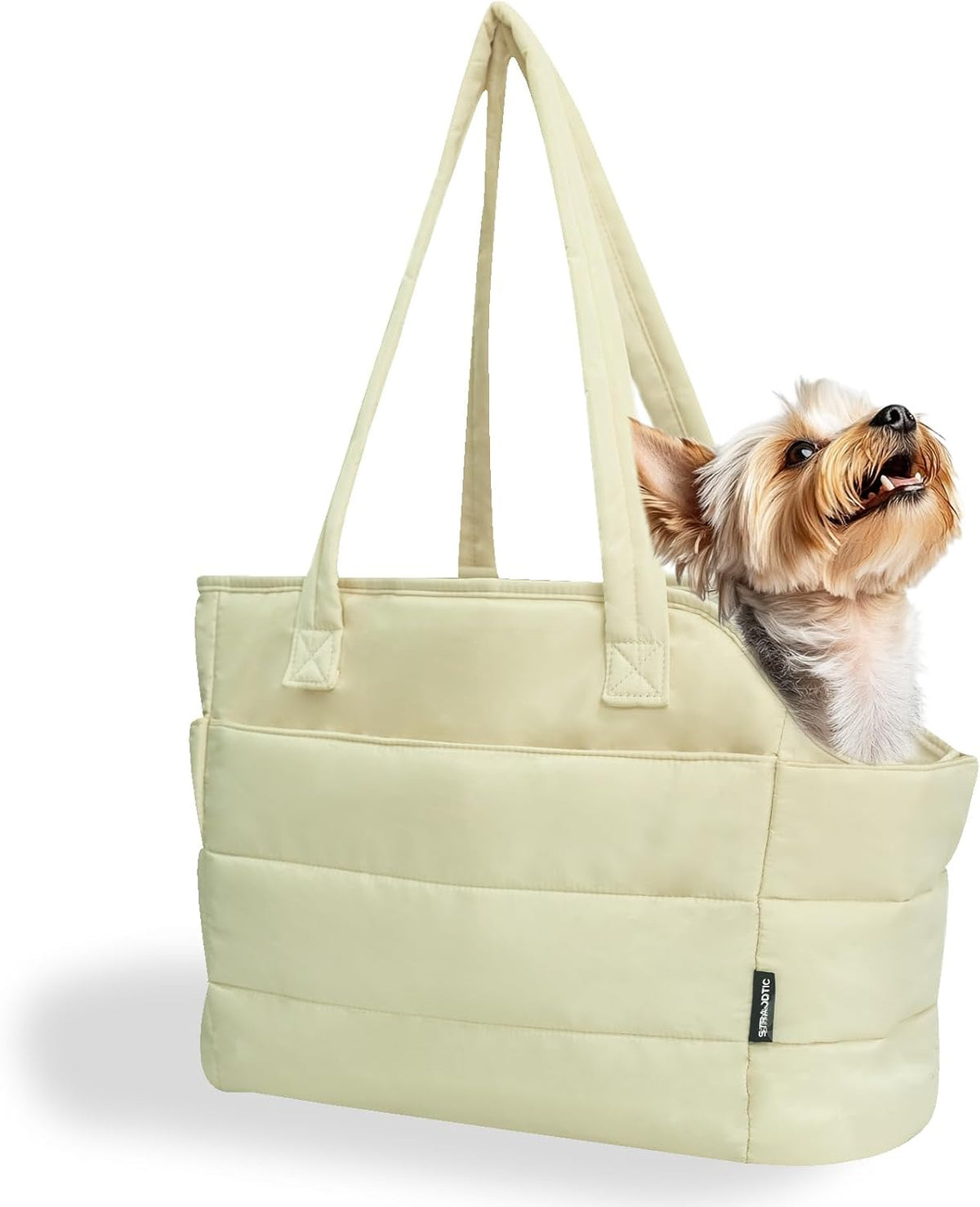 Lightweight Puffy Dog Purse Carrier for Small Dogs, Beige