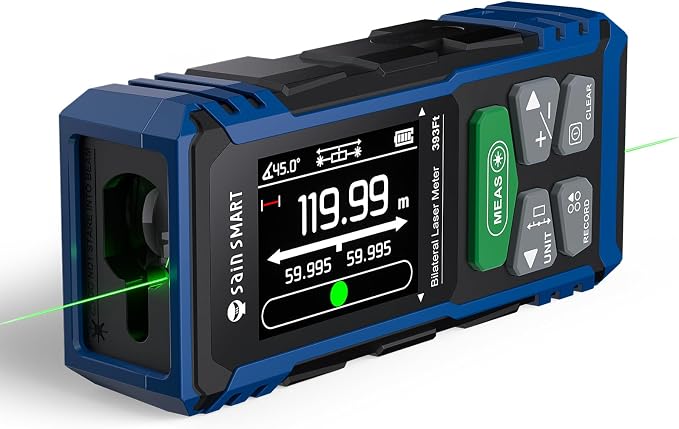 SainSmart Dual Laser Measuring Tool, 393Ft Green Bilateral Distance Meter