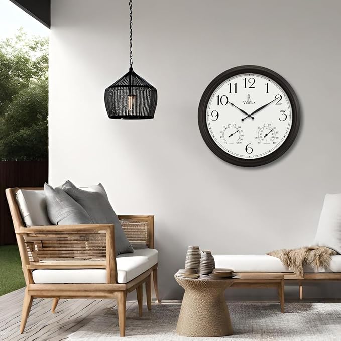 24 inch Outdoor Clocks for Patio Large Waterproof