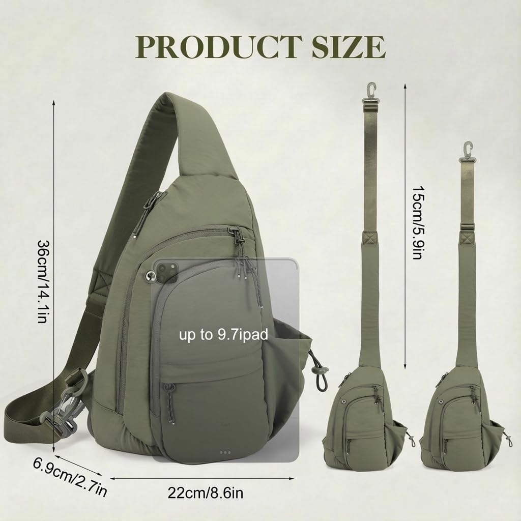 Skiennix Sling Bag for Women - Anti-Theft RFID Nylon Crossbody Purse with Adjustable Strap